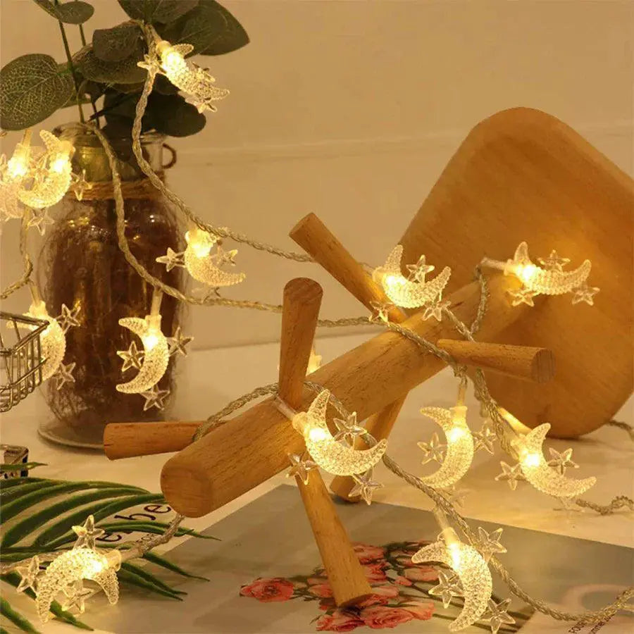Battery Operated Star and Moon Fairy Lights Ramadan