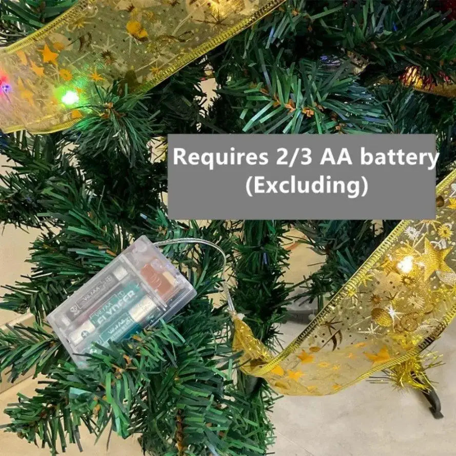 Battery Powered LED Christmas Ribbon Bows For DIY Decor