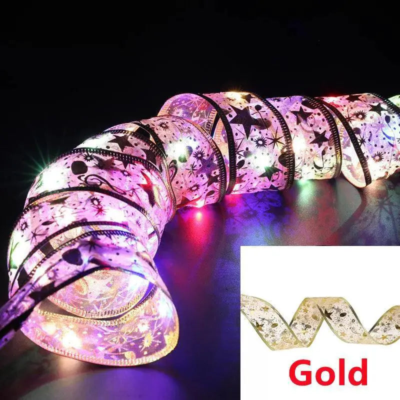 Battery Powered LED Christmas Ribbon Bows For DIY Decor