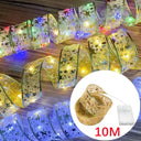 Battery-Powered LED Christmas Ribbon Bows for DIY Decor