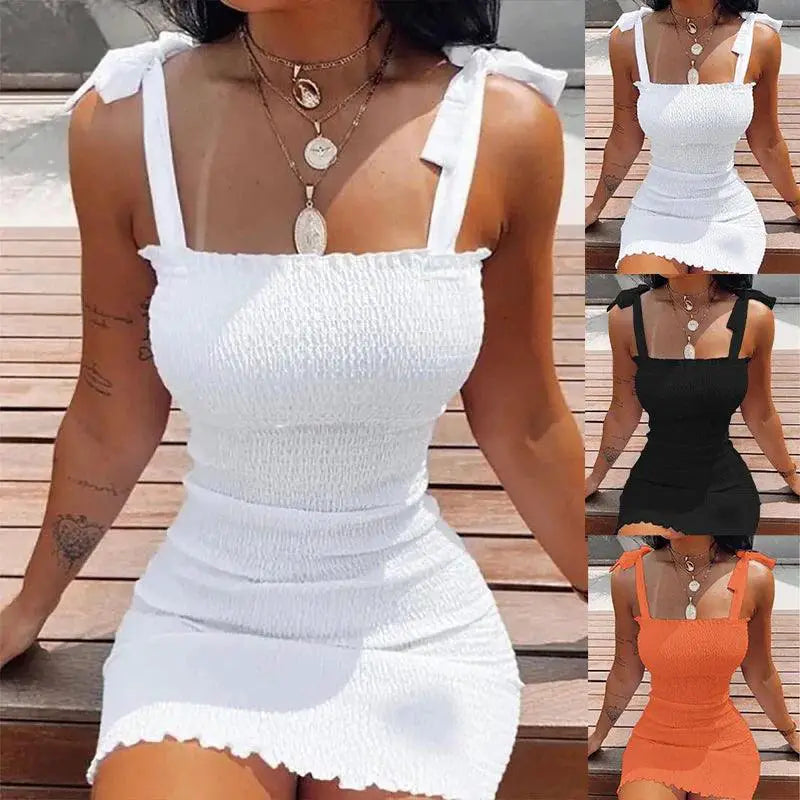 Beach Ready Off Shoulder White Summer Mini Dress Poolside