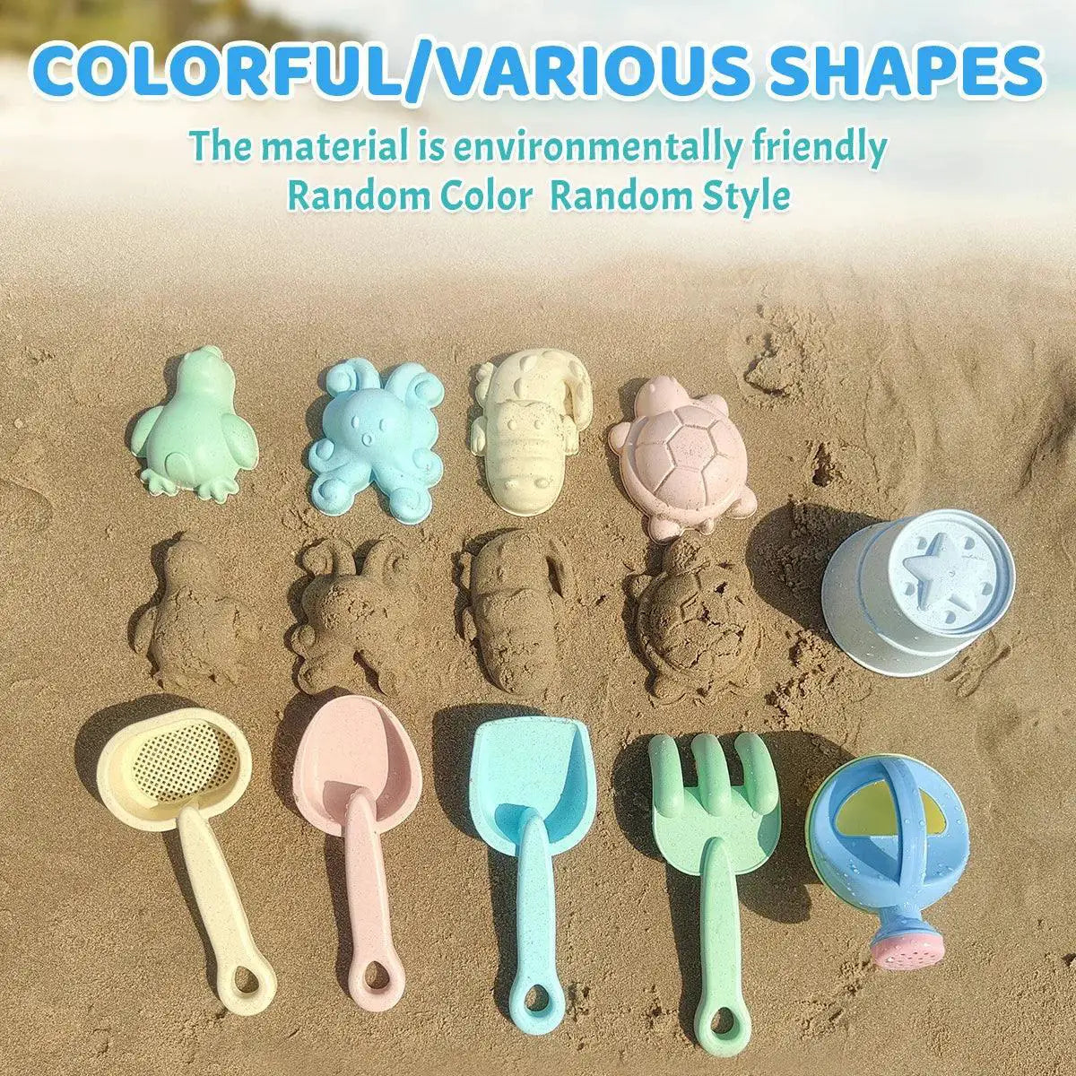 Beach Sand Toys Set For Kids With Bucket Rake Molds