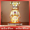 Bear Firework Night Light Color Changeable Led Decor Lamp