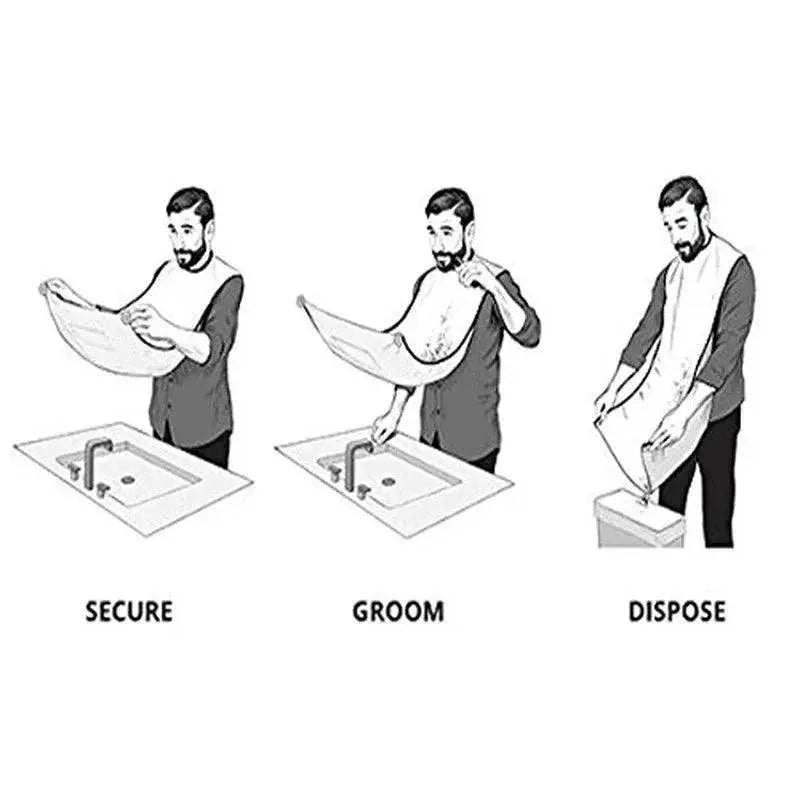 Beard Catcher Cape for Men Effortless Hair Cleanup Bib