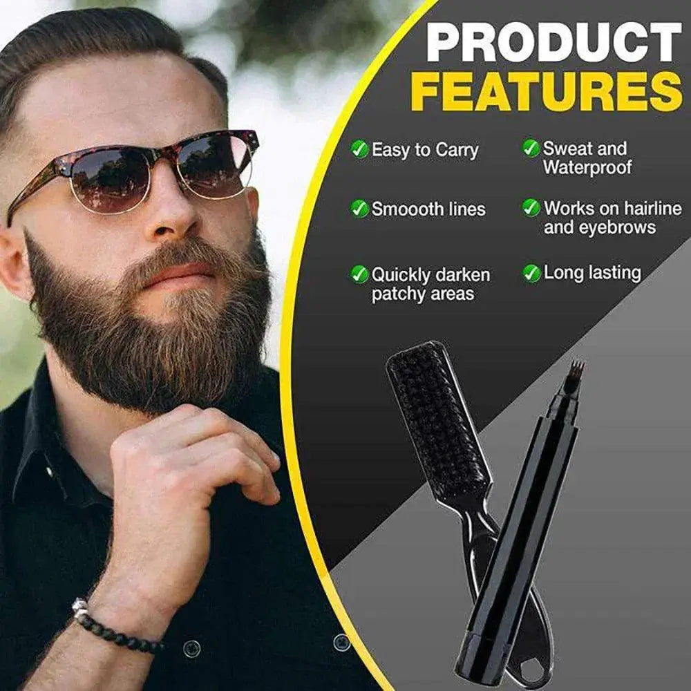Beard Enhancer Pen And Brush Kit For Effortless Grooming