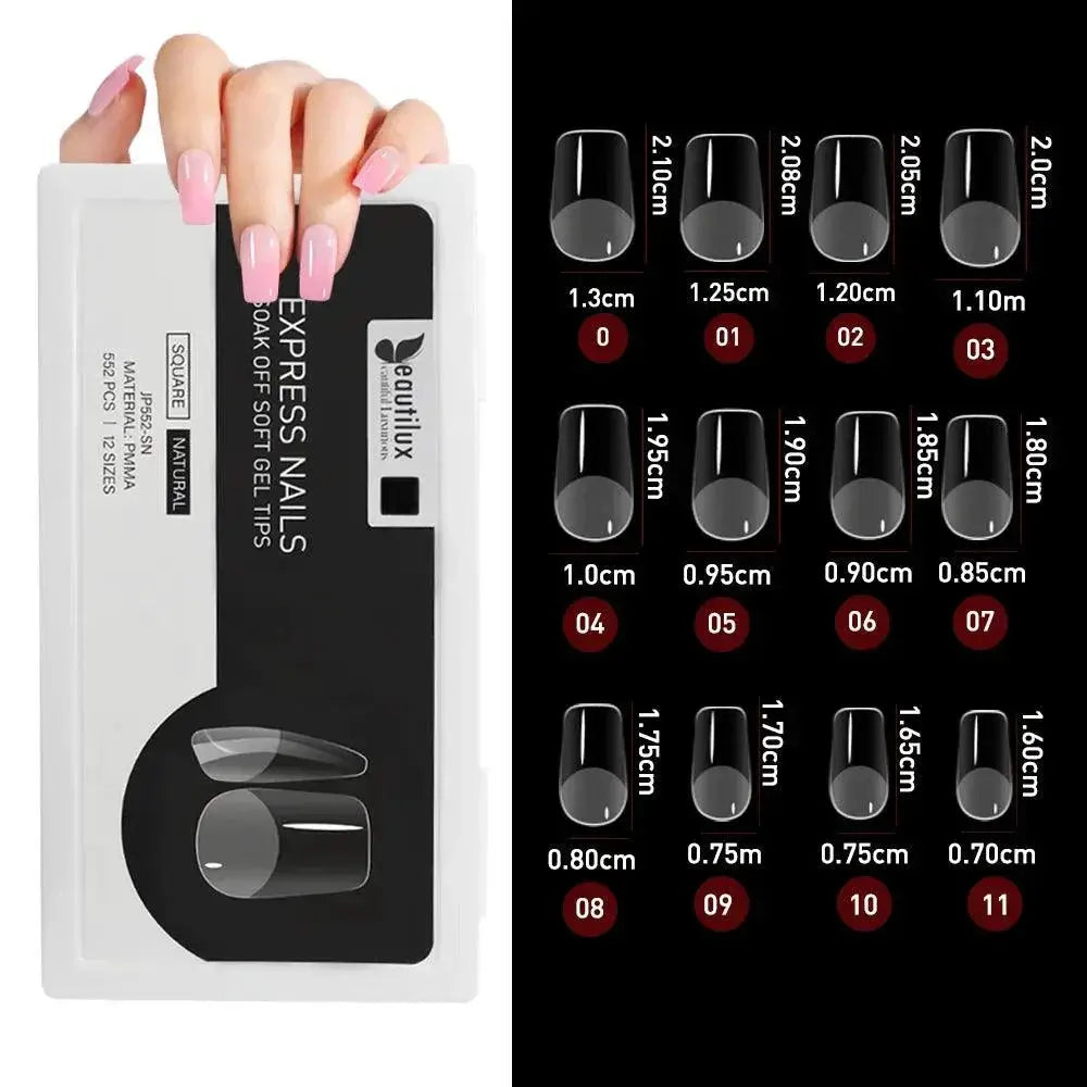 Beautilux Nail Tips Set 552 Pieces Mega Manicure Kit