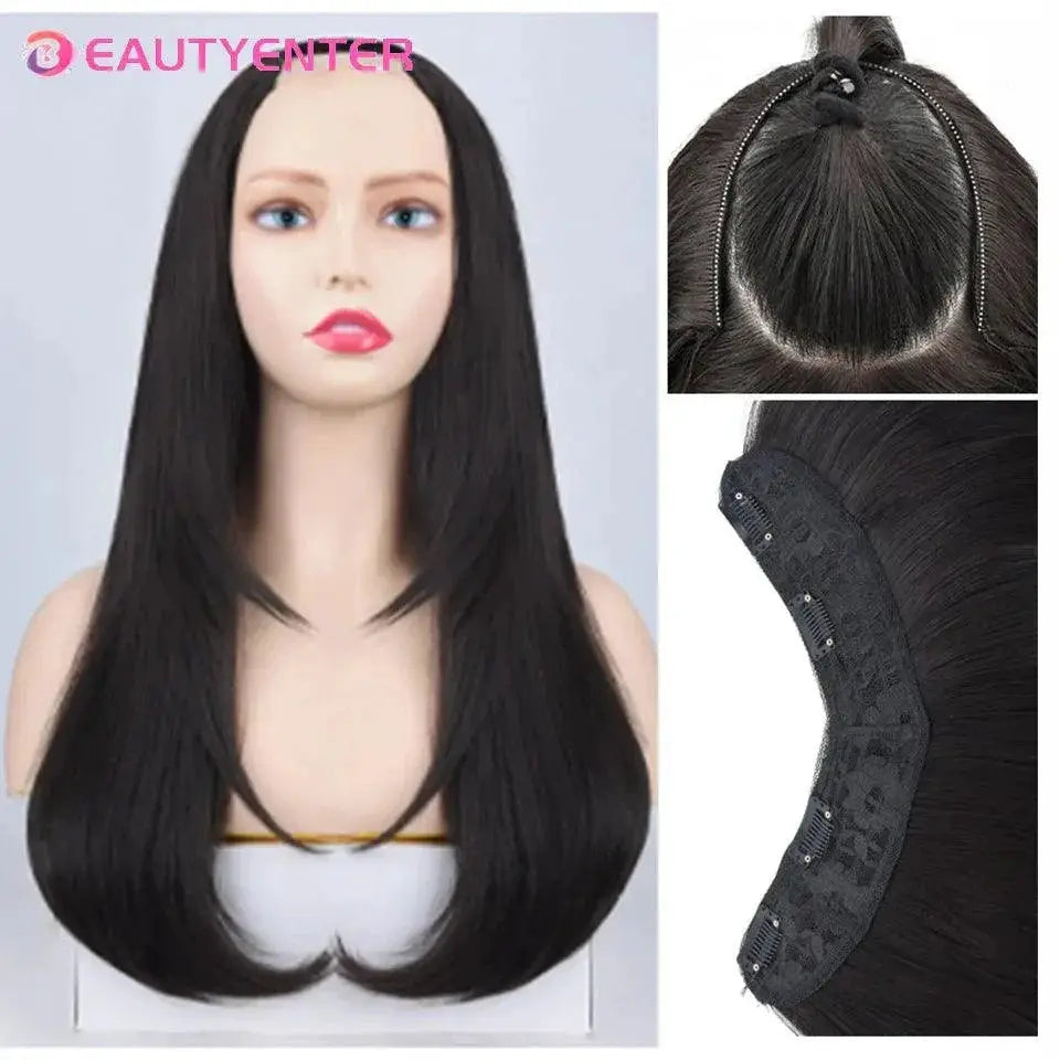 Beauty U Shaped Synthetic Clip In Hair Extensions For Volume