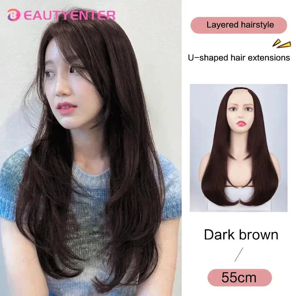 Beauty U Shaped Synthetic Clip In Hair Extensions For Volume