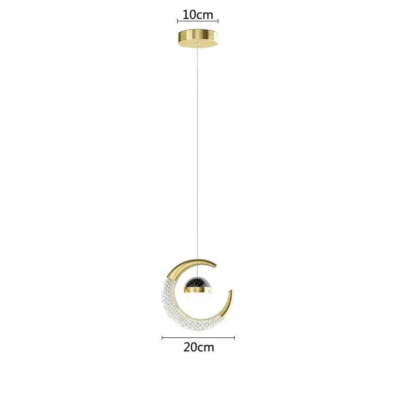 Bedroom Moon Star Pendant Lamp Bedside Wall Hanging Light