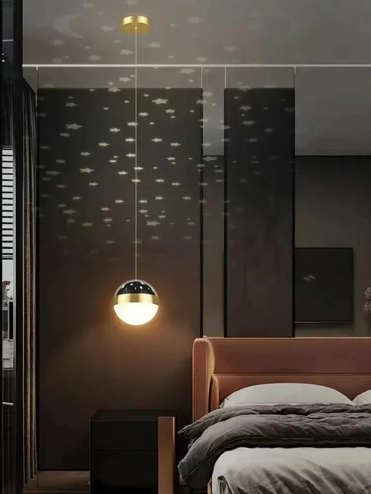 Bedroom Moon Star Pendant Lamp Bedside Wall Hanging Light