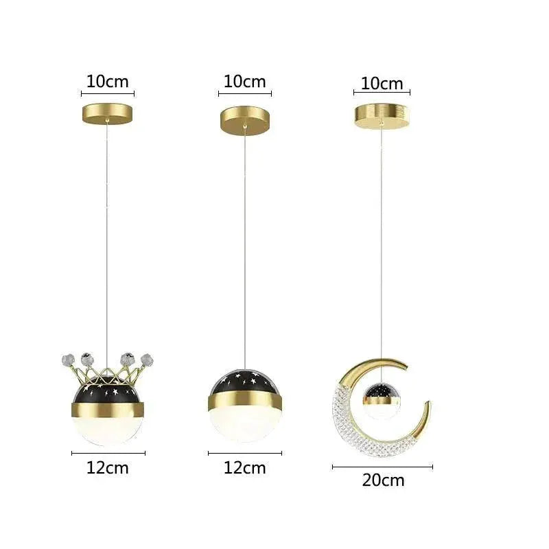 Bedroom Moon Star Pendant Lamp Bedside Wall Hanging Light