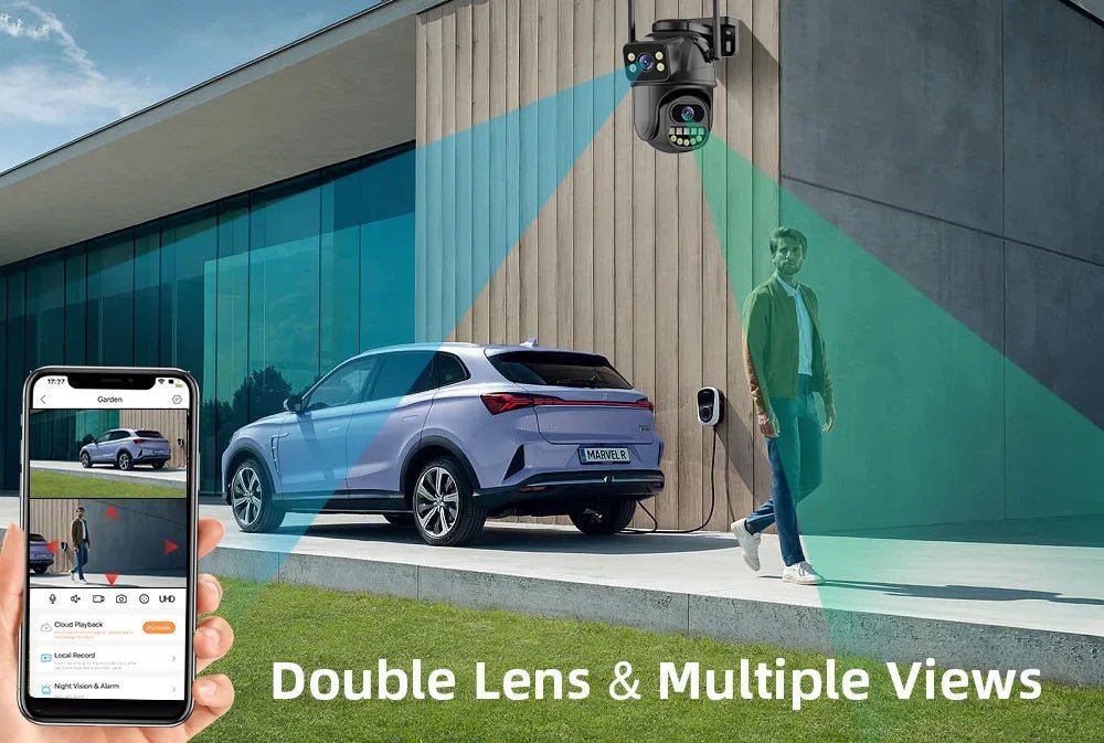 Belia 4K 8MP WiFi Surveillance Camera - Dual Lens Outdoor PTZ AI Human Detect 4K