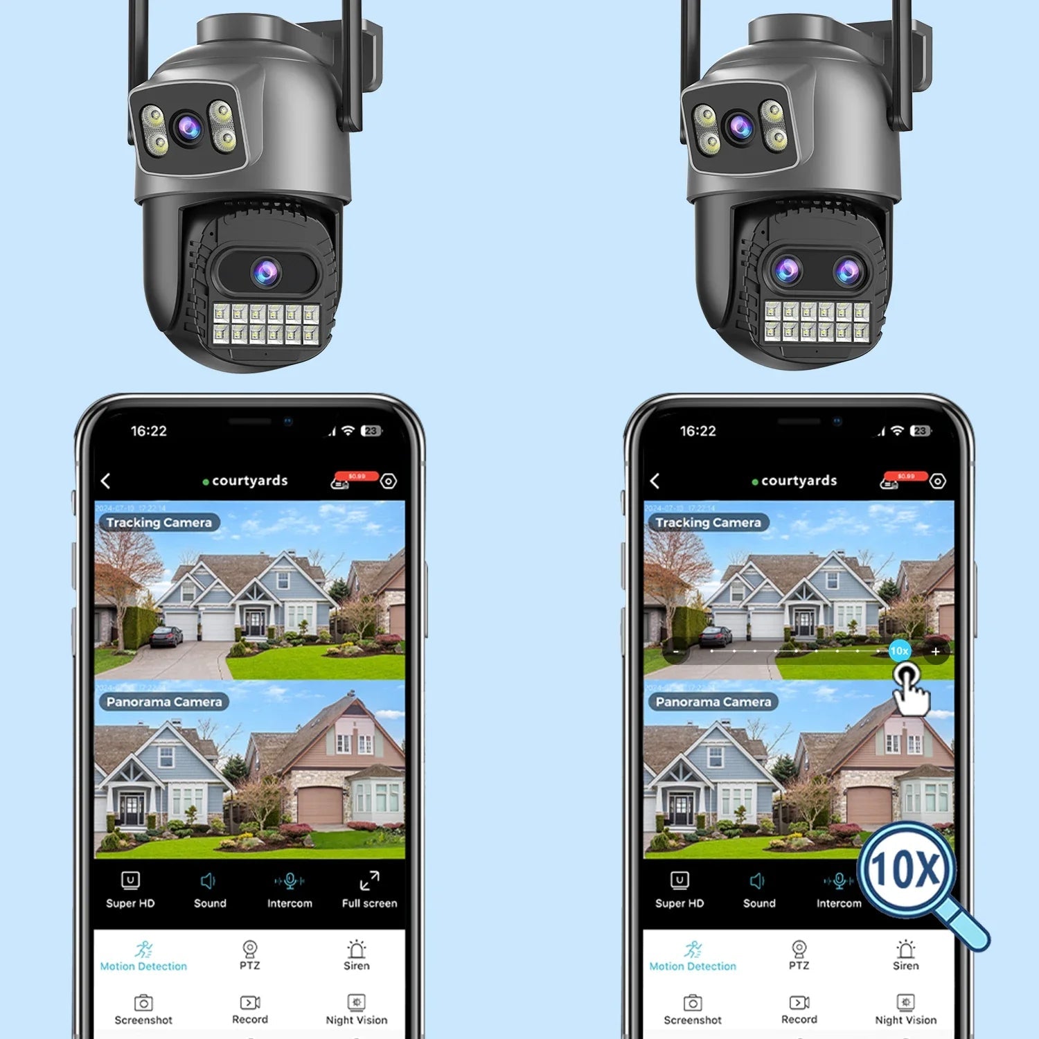 BESDER O Kam Pro 15MP Outdoor WiFi Dual Screen CCTV Camera With 10X Digital Zoom