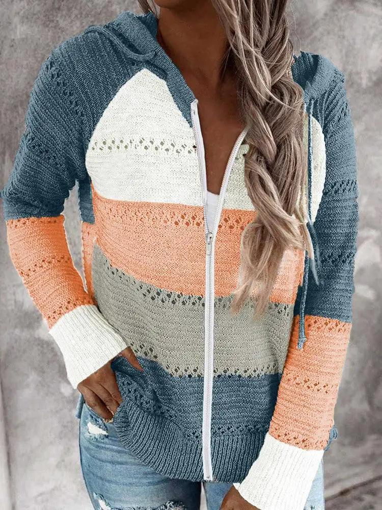 Autumn Winter Contrast Color Cardigan Big Sale Offer