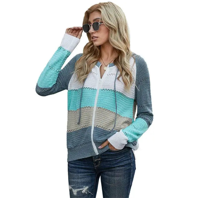 Autumn Winter Contrast Color Cardigan Big Sale Offer