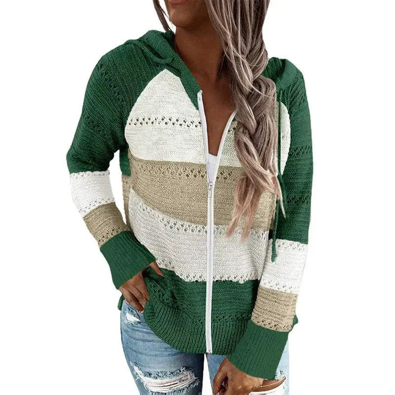 Autumn Winter Contrast Color Cardigan Big Sale Offer