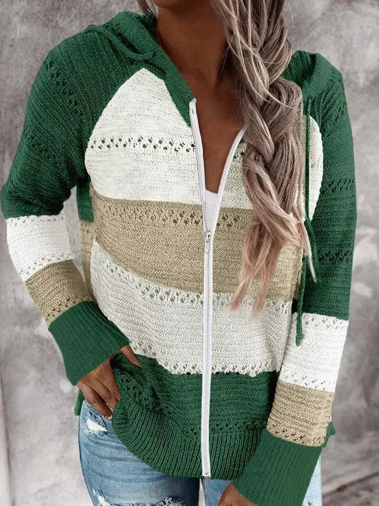 Autumn Winter Contrast Color Cardigan Big Sale Offer