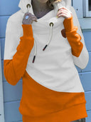 Big Sale Special Offer Contrast Color Patchwork Hoodie Women