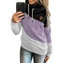 Big Sale Special Offer Contrast Color Patchwork Hoodie Women