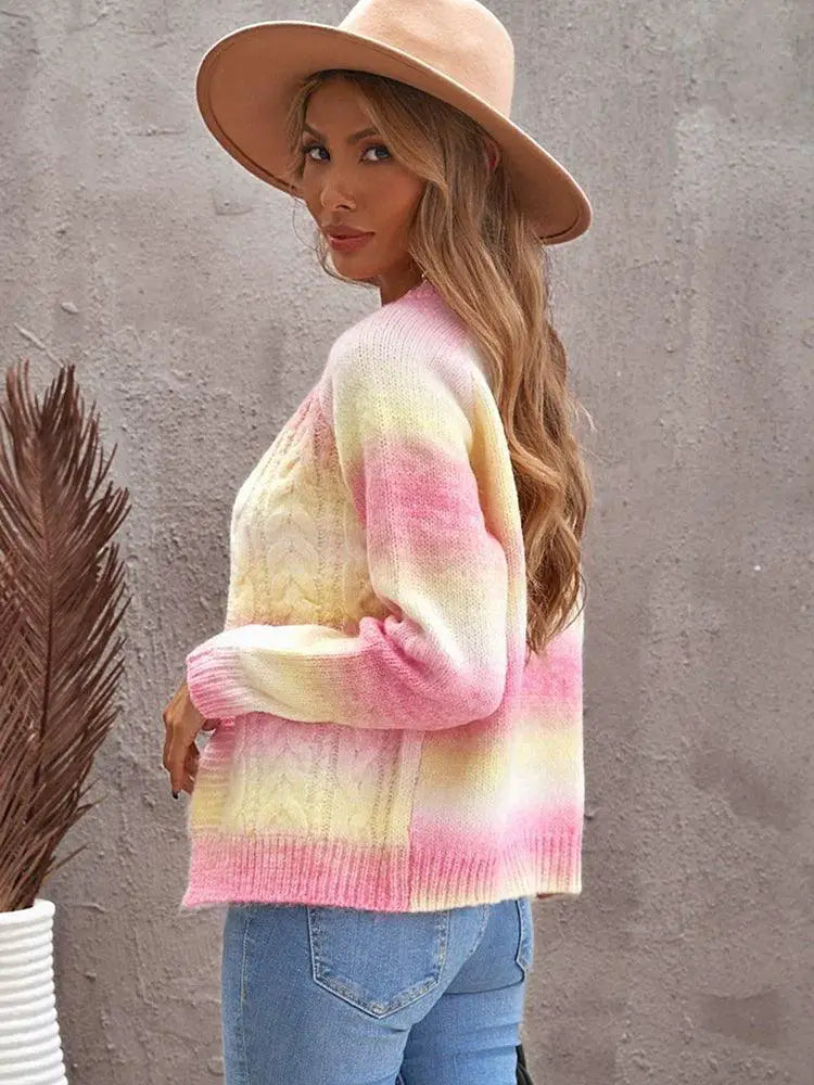 Gradient Cardigan Sweater All Season Cozy Knitwear