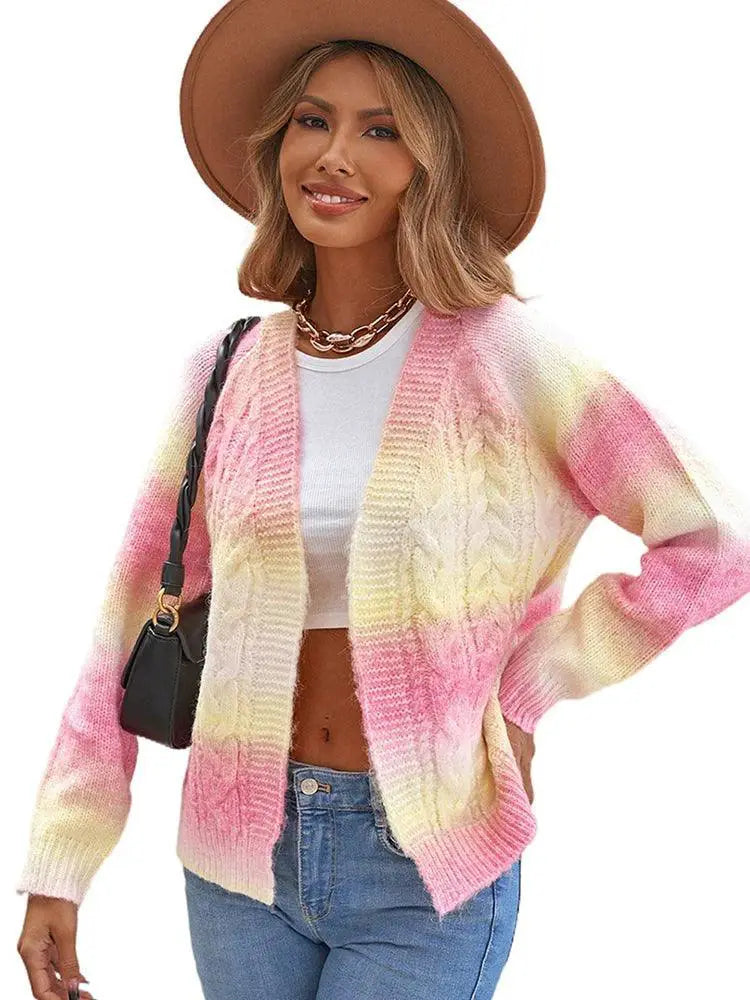 Gradient Cardigan Sweater All Season Cozy Knitwear