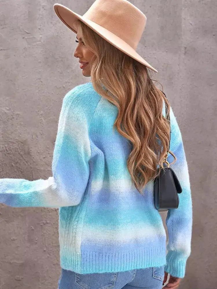 Gradient Cardigan Sweater All Season Cozy Knitwear