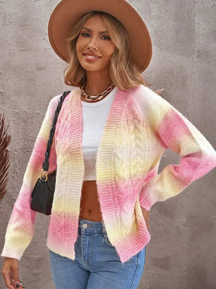 Gradient Cardigan Sweater All Season Cozy Knitwear