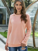 Big Sale Special Offer Solid Color Crew Neck Pullover