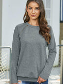 Big Sale Special Offer Solid Color Crew Neck Pullover