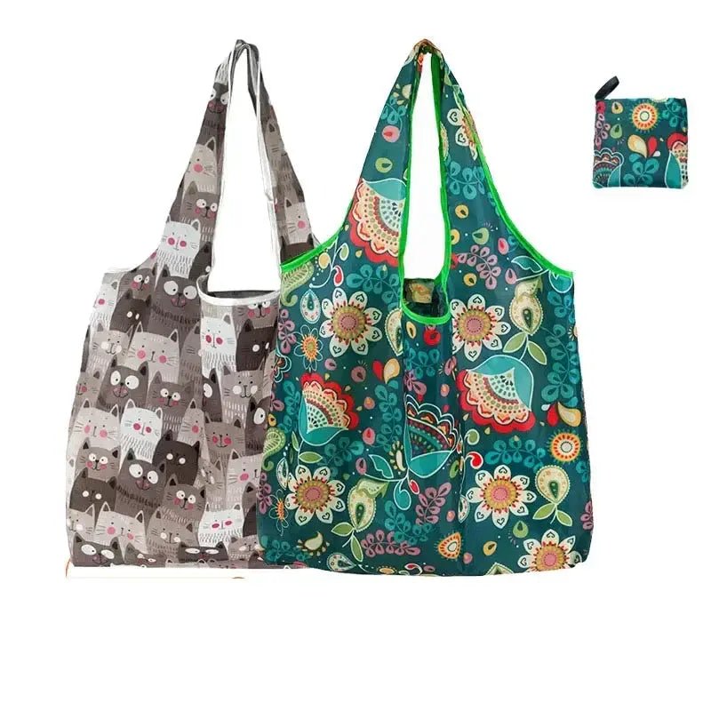 Big Size Nylon Tote Bag Eco Reusable Foldable Portable Shoulder Bag On The Go