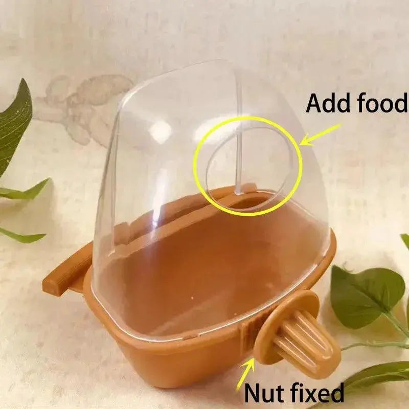 Bird Feeder For Parrots Hangable Food Container And Bowl