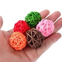 Bird Rattan Ball Toy for Small Pets Colorful Chew Toy