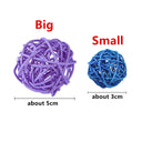 Bird Rattan Ball Toy for Small Pets Colorful Chew Toy