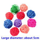Bird Rattan Ball Toy for Small Pets Colorful Chew Toy