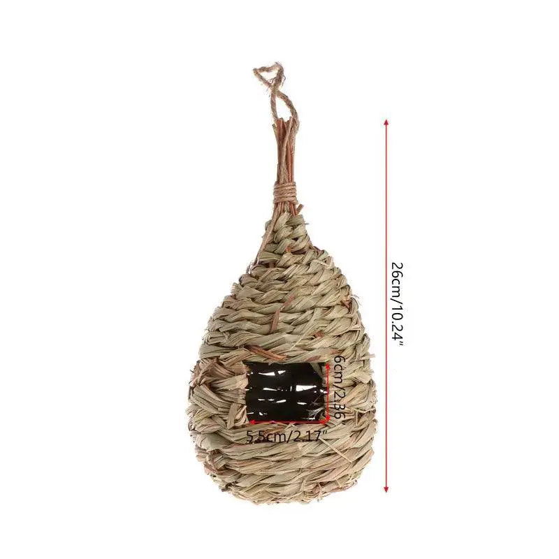 Birds Nest Hanging Grass Bird Cage Rustic Parrot House Decor