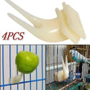 Birds Parrots Fruit Fork Plastic Food Holder Cage Feeder Set