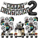 Black And White Video Games Theme Birthday Tableware Set