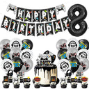 Black And White Video Games Theme Birthday Tableware Set