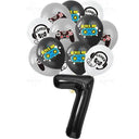 Black And White Video Games Theme Birthday Tableware Set