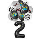 Black And White Video Games Theme Birthday Tableware Set