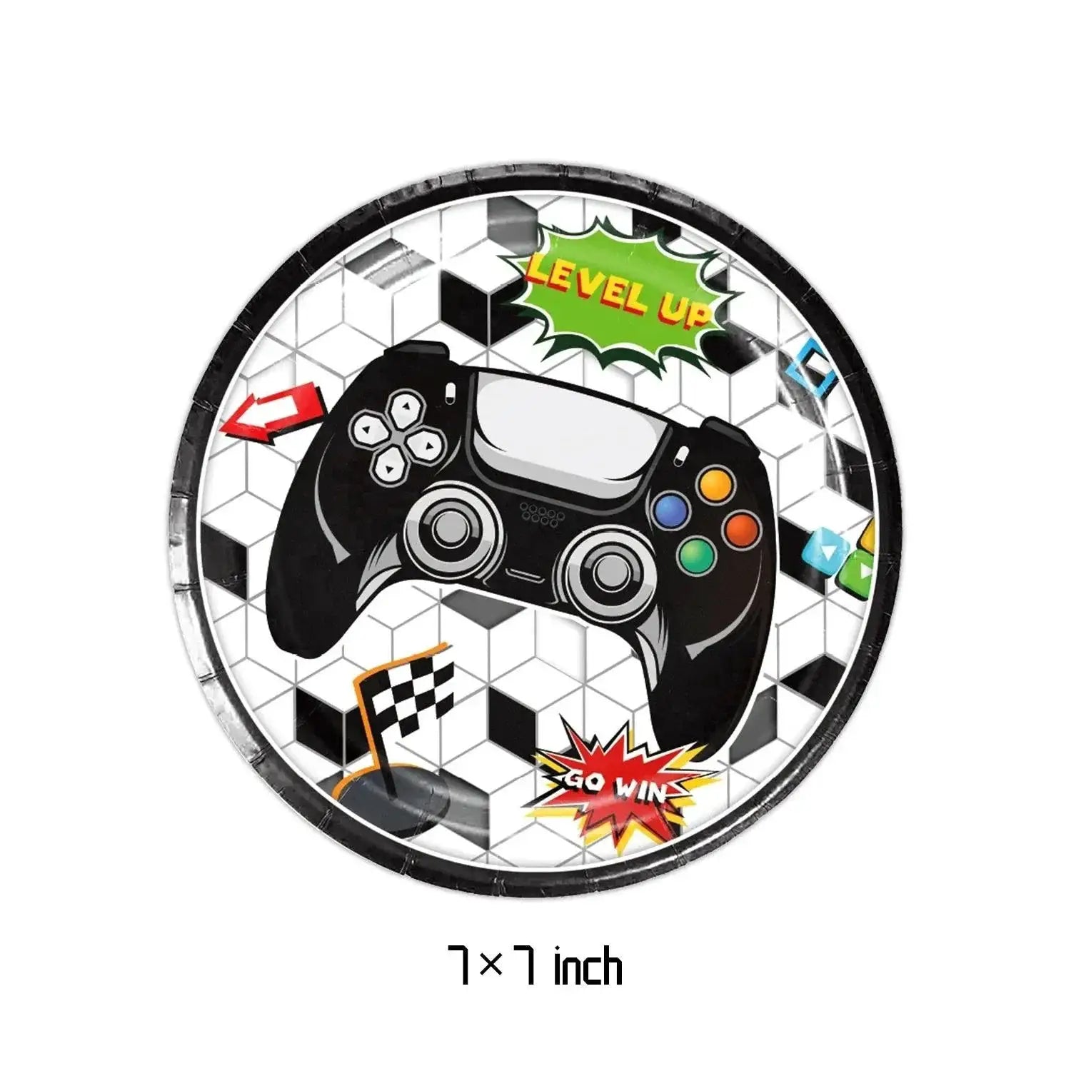 Black And White Video Games Theme Birthday Tableware Set