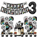 Black And White Video Games Theme Birthday Tableware Set