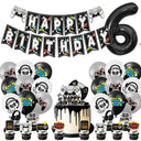 Black And White Video Games Theme Birthday Tableware Set