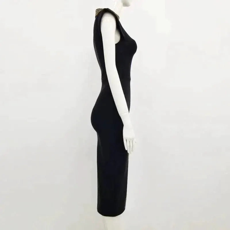 Black Bandage Dress Chic Slim Fit Evening Gown For Elegance