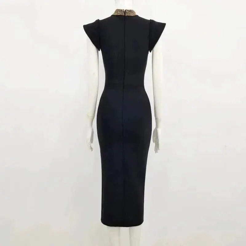 Black Bandage Dress Chic Slim Fit Evening Gown For Elegance