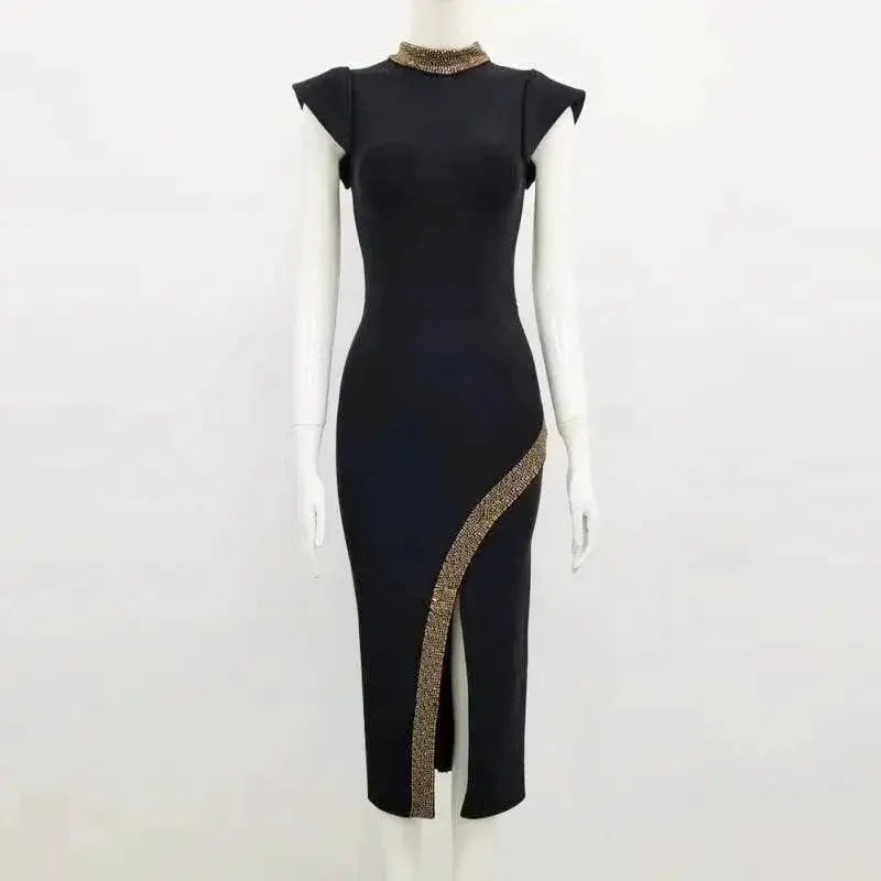 Black Bandage Dress Chic Slim Fit Evening Gown For Elegance