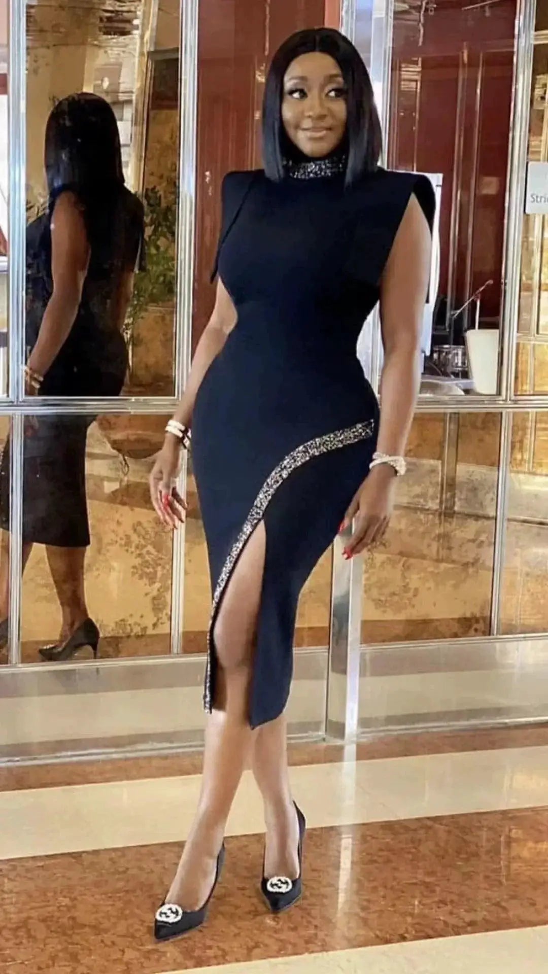 Black Bandage Dress Chic Slim Fit Evening Gown For Elegance