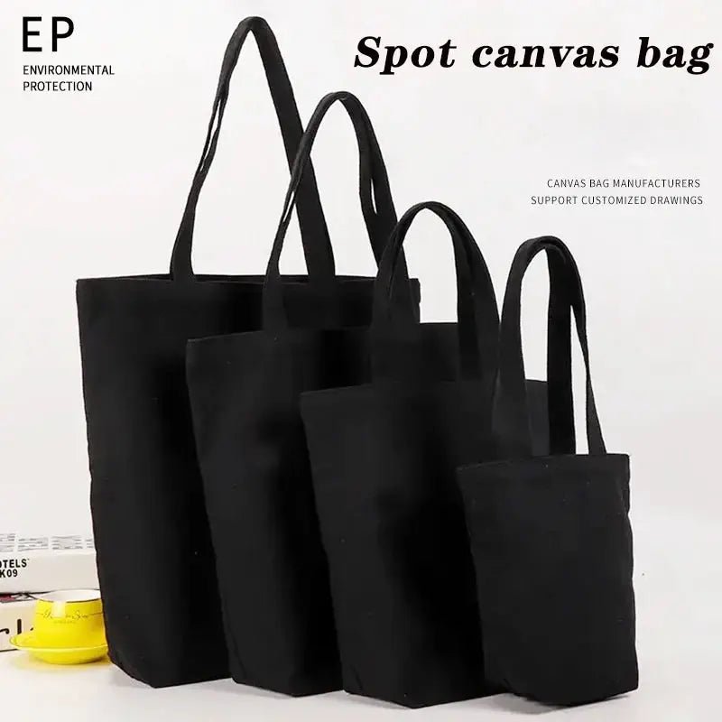 Black Canvas Handbag for Everyday Use Must Have Gift Ready Durable Shoulder Bag