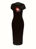Black Chic Summer Dress: Stylish Flattering Tee Dress