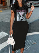 Black Chic Summer Dress: Stylish Flattering Tee Dress